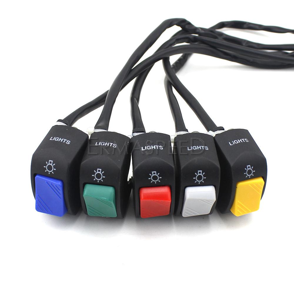 Тумблер на руль мотоцикла, 5 шт., 7/8 дюйма, переключатель включения/выключения фар для U5 U7 U2, светодиодные фары для скутера
