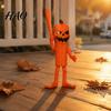 Desktop Fun Decorations 3D Printed Articulated Pumpkin Stick Figure Ornament with Baseball Bat Accessory, Movable Joints Flexible Jointed Toy Statue,