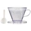 Kalita Wide-Brim Coffee Dripper, Serving 4-7 People, Clear Plastic, Model 103-DL (#06003). Stylish and Antique Design for Camping, Outdoor Activities,