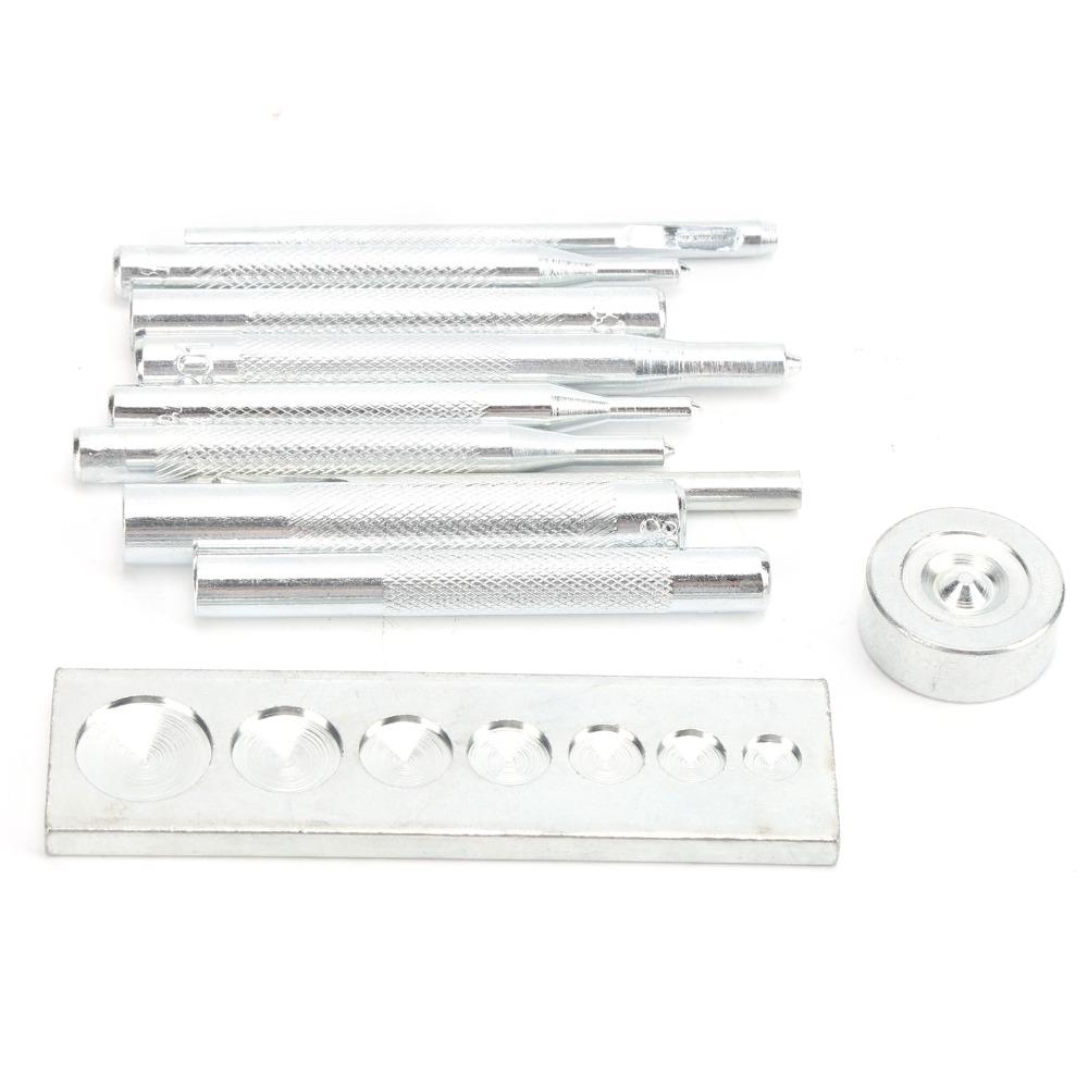 11PCS With Base Rivet Setter Kit Die Punch Snap Set  For Leather Crafts and Repairs