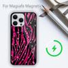 Модный чехол для телефона с решетчатым рисунком в полоску зебры для iPhone 15 14 13 12 11 Plus Pro Max Magsafe с магнитной беспроводной зарядкой