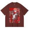 230 г/м² 100% хлопок Jujutsu Kaisen V31 Принт Сукуна Унисекс Тяжелая хлопковая футболка