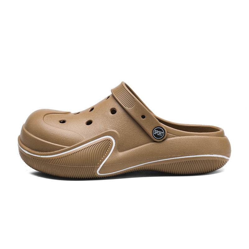 Лидер продаж, удобные мужские тапочки, сандалии на толстой подошве с круглым носком для мужчин, износостойкие летние новые стильные нескользящие туфли для пар