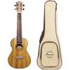 Bamboo BU-23CBQ Electric Ukulele with Built-in Tuner and Preamp, Concert Size, Zebrano Wood, Geared Tuners, and Soft Case (Official Japanese Product)