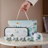 Portable ceramic express cup, one pot of four cups travel tea set, Guochao landscape gift box, business souvenir