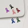 2Pcs/Set Black Green Blue Ribbon Enamel Pins For Women Men Breast Cancer Prevent Hope Health Peace Brooches