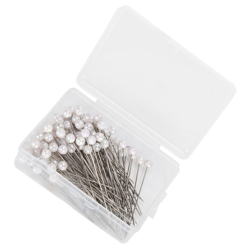 100pcs Faux Pearl Corsage Pins White Straight Sewing Pins Bouquet Pins Wedding Decorations