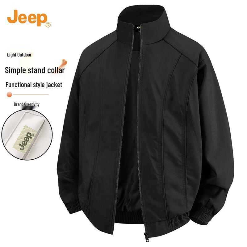 JEEP Men's Relaxed Fit Stand-Collar Utility Jacket