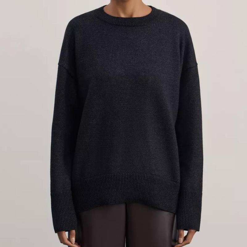 Осенне-зимние свитера, Популярные российские товары, Женская одежда, Вязаные свитера, Круглый вырез, Однотонные, Свободные, Модные свитера