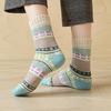 5/10 Pairs Comfortable Casual and Versatile Autumn Winter Thickened Warm Socks for Women with Retro Ethnic Style Thick Knit Rabbit Wool Socks