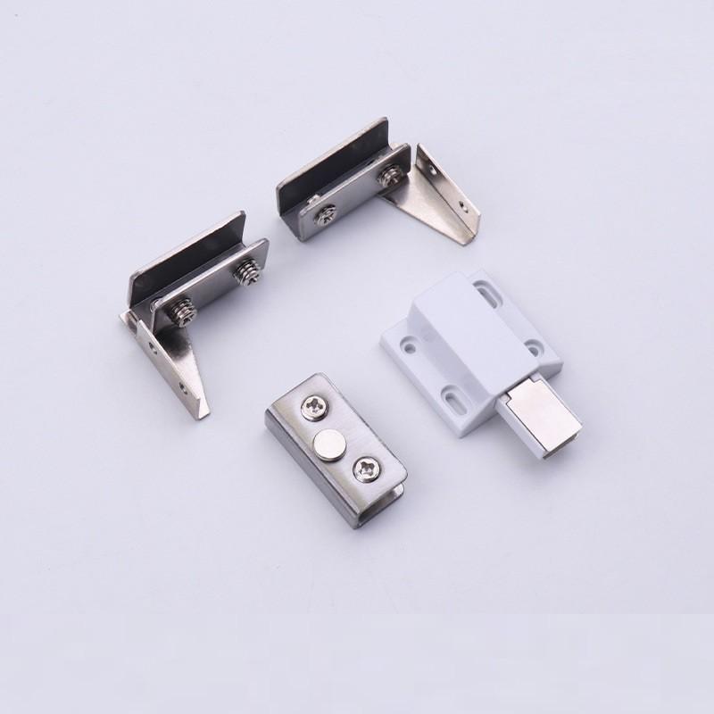 Double Head Magnetic Catch Stainless Steel Glass Door Hinge