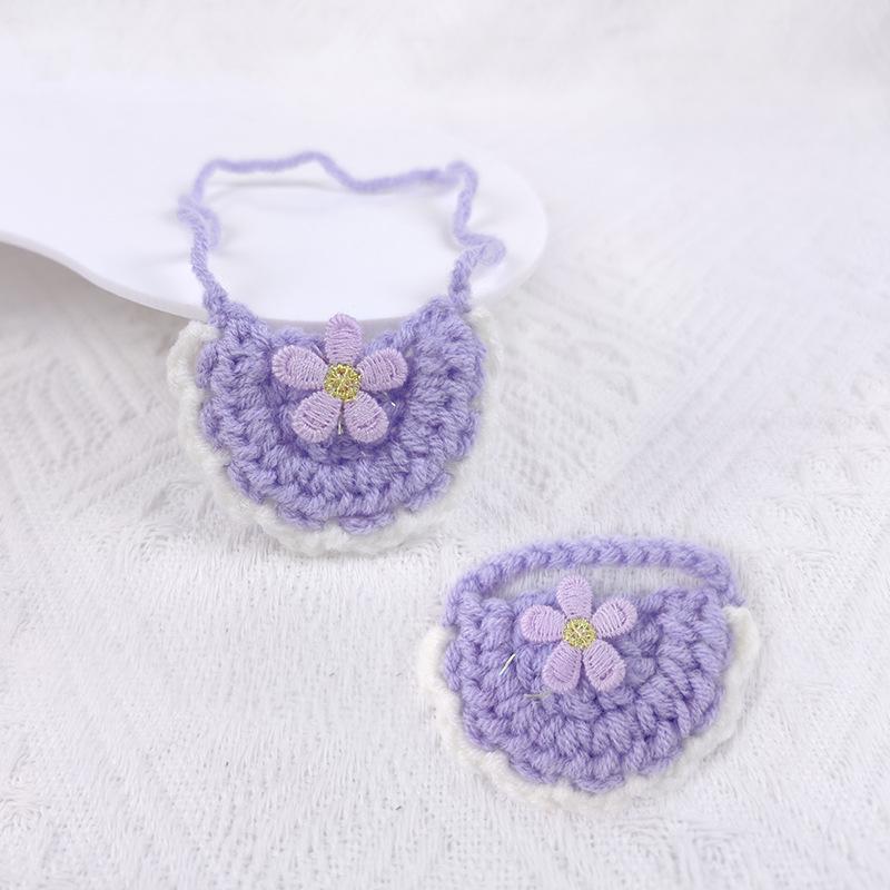 Thick Twist Stick Small Knitted Puppy Bib Apron Doll Accessory
