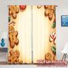 2pcs,Curtains Christmas Cookies Border Festive Treats (3) Fashionable Modern Curtains Versatile Fabric Curtains Room Decor