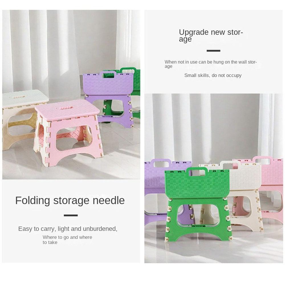 Plastic Folding Stool Thickened Foldable Small Bench Chair Lightweight Super Load-Bearing Shoe Changing Stool Outdoor Camping