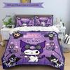 Happy Birthday Kuromi Print 3Pcs Bedding Setduvet Cover With 2 Bedropillowcase Home Birthday Gift