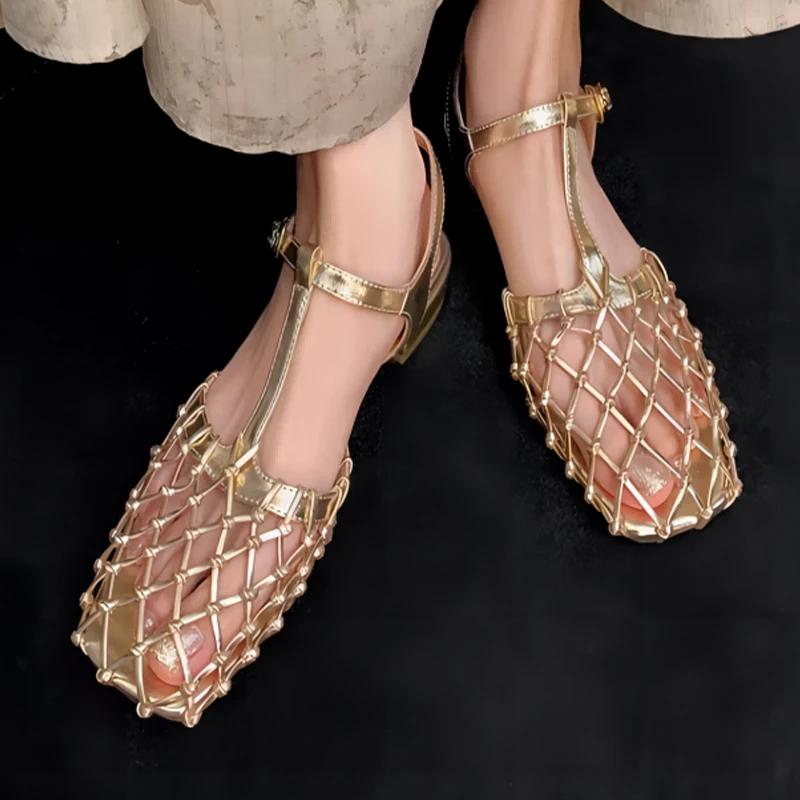 Fashion Women's Sandals Designer Flats Elegant Fashion Summer Woman Shoes 2025 Casual Dress Luxury Slippers New Classic Ladies Shoes