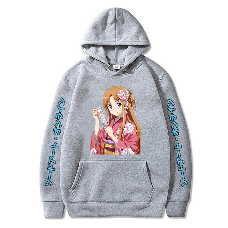 Аниме Sword Art Online Одежда Юки Асуна Принт С Капюшоном Для Мужчин И Женщин Большие Толстовки Повседневная Уличная Одежда Harajuku Унисекс Толстовка