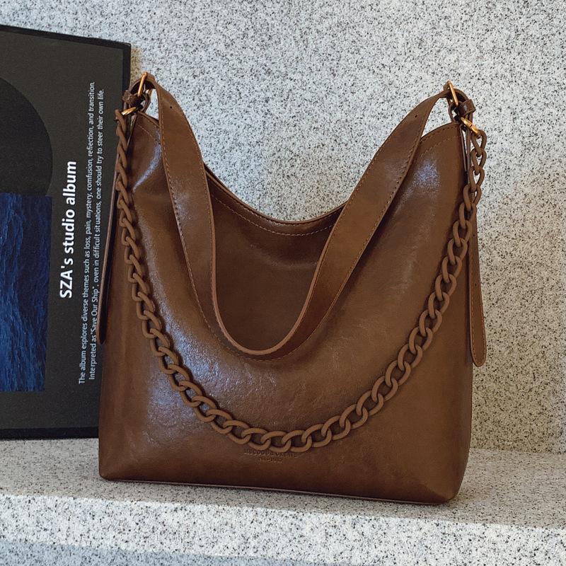 Ретро сумка женская большой вместимости 2025 новая осень и зима универсальная цепочка на плечо сумка-мессенджер повседневная дорожная сумка