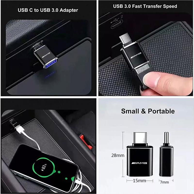 Автомобильный кабель-переходник Type C на USB для Mercedes Benz AMG W203 W205 W206 W211 W220 W212 W201 W210 GLC W221 GLK GLE GLC PP70
