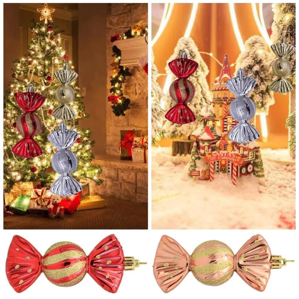 5 шт. Пластиковые рождественские конфеты, украшения, небьющиеся, елочные шары, подвески, сувениры для вечеринок