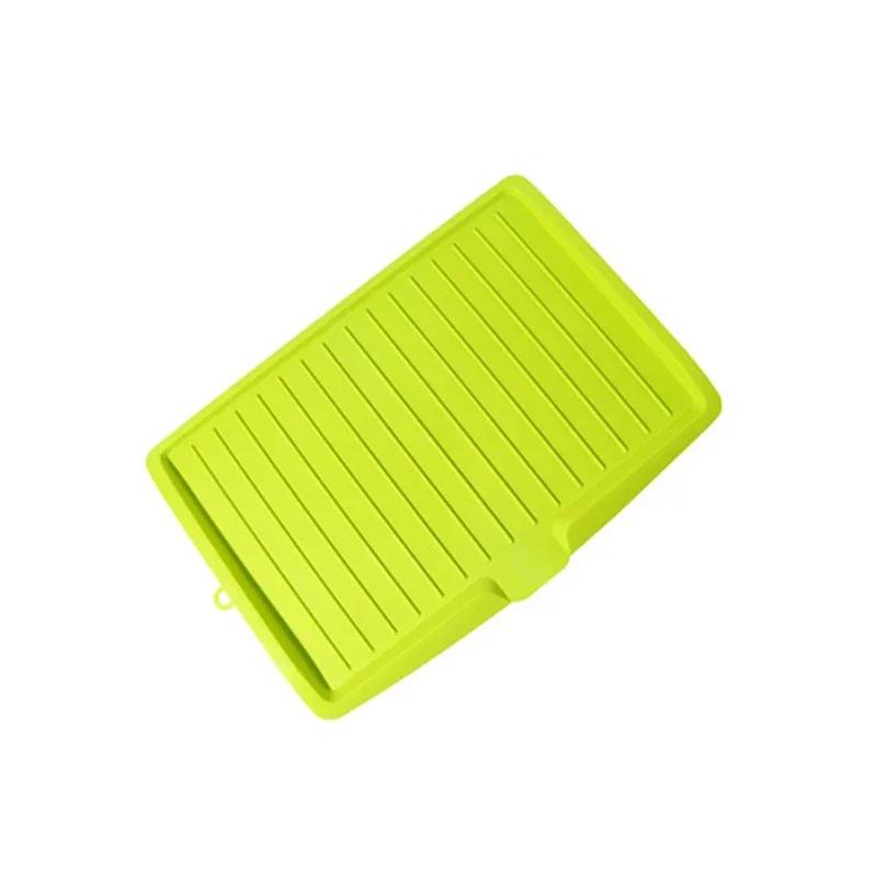 Kitchen Drain Pad Rectangle Dish Drainer Tray Kitchenware Spoon Mat Vegetable Fruit Drying Rack Cleaning Brushes Sponge Holder