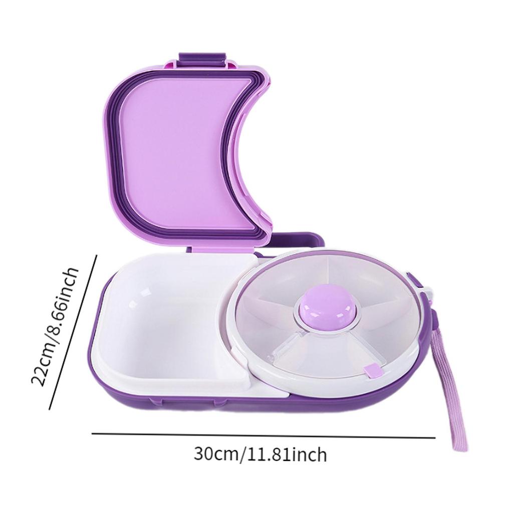 Snack Rotating Container Multifunction Sealing Lunch Box Sealed Fruit Tray with Lid Leakproof Road Trips for Veggie Kids Adults
