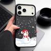 Рождественский Зимний Чехол для телефона с принтом снеговика для iPhone Air 17 16 15 14 13 12 Pro Max 17 Pro 11 16e Текстура кожи ТПУ Мягкий