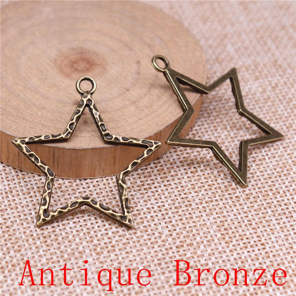 Hollow Pentagram Charms Pendant For Bracelet Necklace Jewelry Making Craft Findings