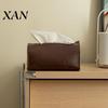 Kitchen Paper Holder PU Leather Tissue Box, Foldable Retro Style Holder, Modern Home Decor Decorative Desktop Organizer, for Office Desk Car