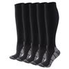 YUEDEGE Black Compression Socks for and Sizes 5 Pairs Men's Sports, Walking, Running, Cycling, 27-29cm,