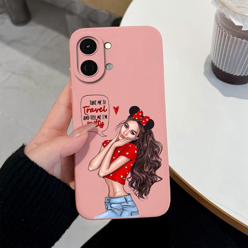 Для Tecno Spark Go 3 2 1S 40 30 40C Pova 7 Ultra Pro Neo Чехол Милые Девочки Задняя Крышка Мягкий Жидкий Силикон Ударопрочные Сумки Для Телефона Для Tecno Чехол Бампер