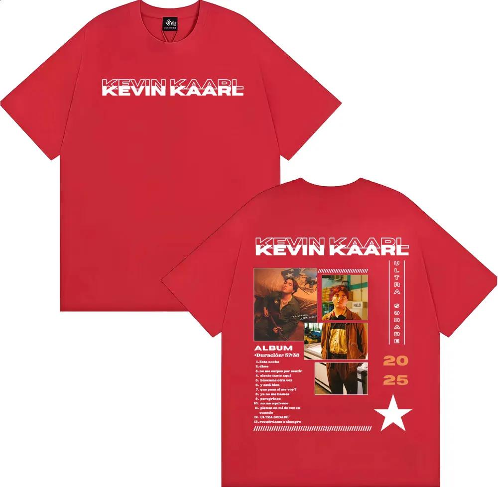 Футболка с принтом рэпера Kevin Kaarl Ultra Sodade Tour Мужская Женская Харадзюку Винтажная High Street Хлопковая Оверсайз Футболка