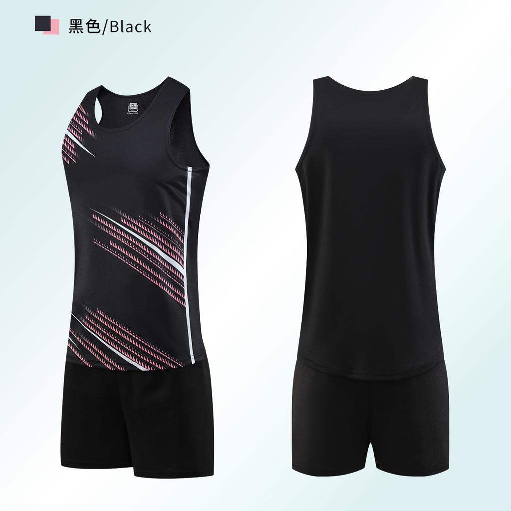 Track and field training suit, men's printed test marathon team uniform, sprint sports student sportswear training suit, women's clothing