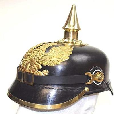 Кожаный Pickelhaube Имперский Прусский Шлем Латунный Военный Офицер Шипастый Мужской Костюм