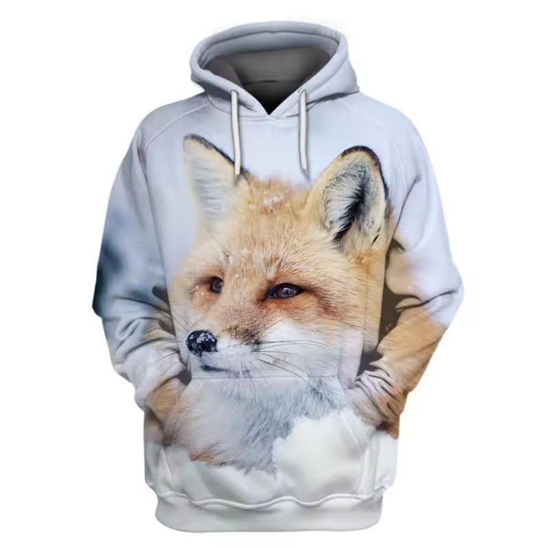 Animal Fox Hooded Men Women Fashion 3D Print Sweatshirt Casual Oversized Pullover Hip Hop Harajuku Couple Streetwear Hoodies