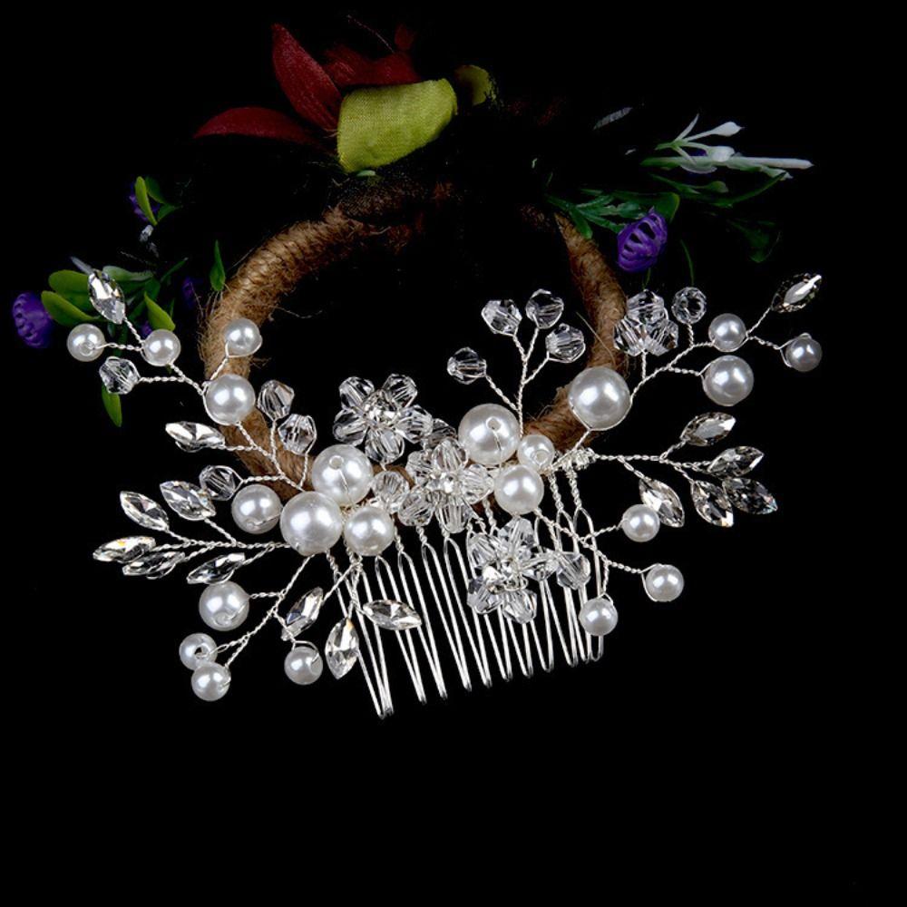 Pearls Rhinestone Leaves Wedding Hairstyles Jewelry Bridal Tiaras Hairbands Girls