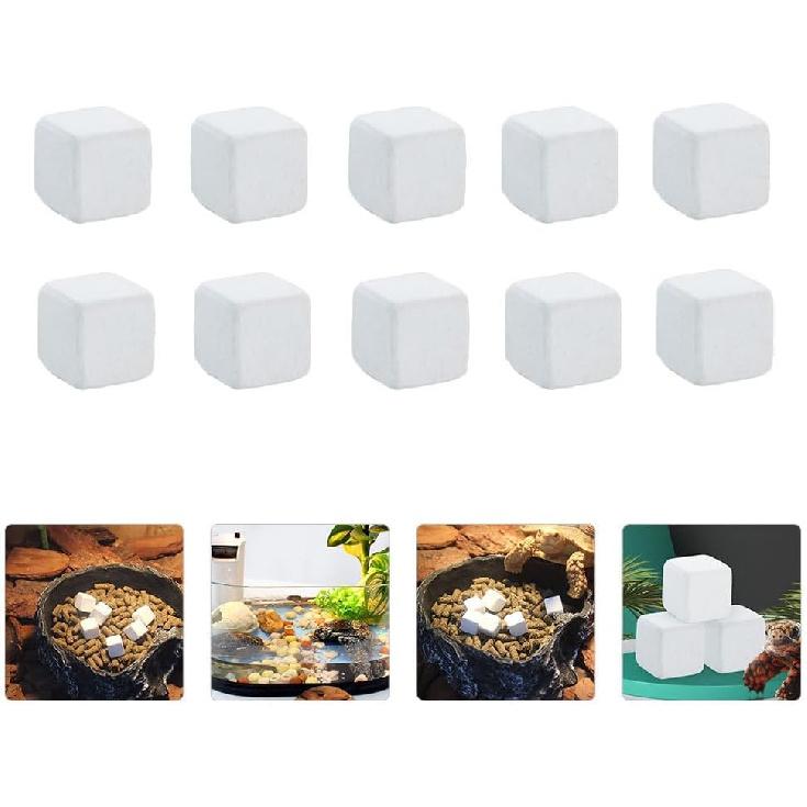 NUOBESTY 24 шт. Кальциевый камень для аквариума, Кальциевый минерал, Кубик для моляров рептилий, Кальциевая добавка, Шлифовальный камень, Блок для пресноводного аквариума