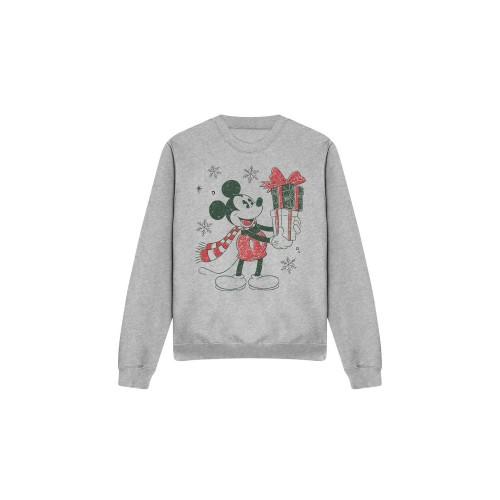 Disney Unisex Adult Mickey Mouse Present Christmas Sweatshirt