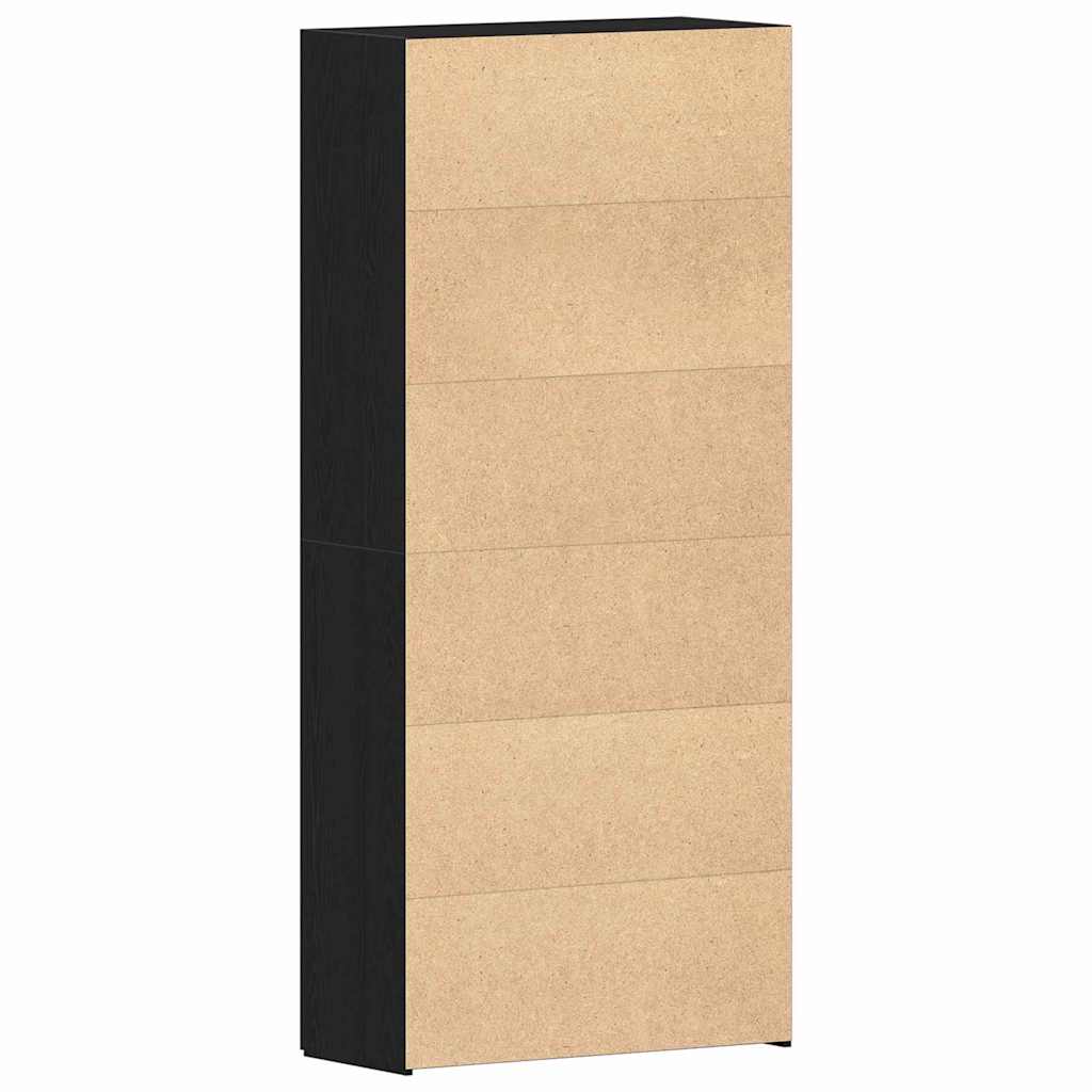 Shoe Cabinet with Shelf Black 80 x 35.5 x 180 cm Engineered Wood