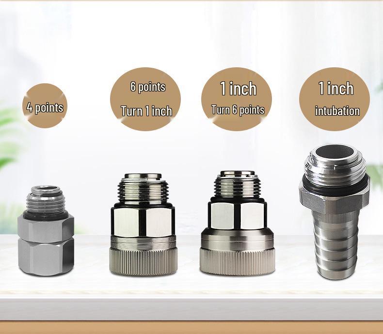 360° Rotating Stainless Steel & Aluminum Fuel Nozzle Swivel Joint, Fits 1/2", 3/4", 1" Oil Pipes