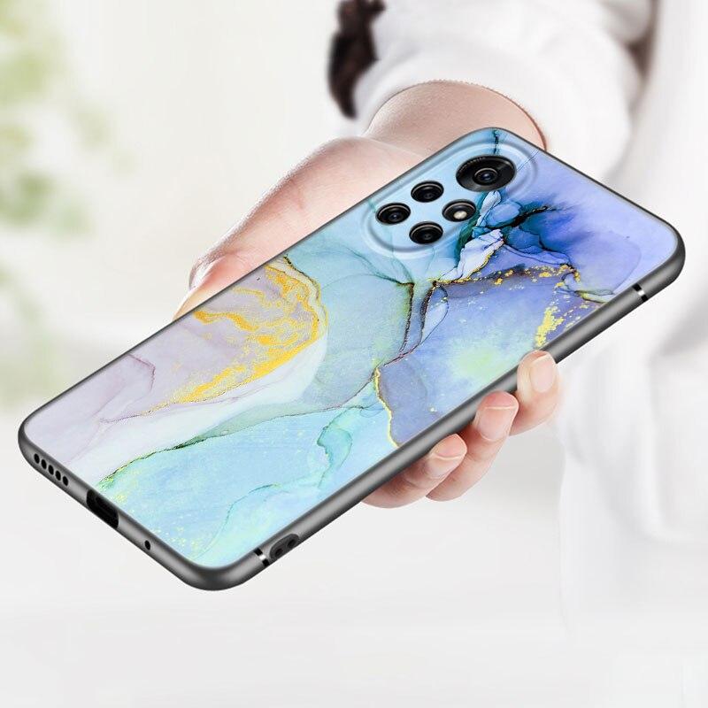 Винтажный мраморный чехол для телефона Huawei Honor 60 50 SE 30S Mate 30 20 10 Lite 40 Nova 9 8 Pro Y60 8i 7i 7SE 5T, черный чехол премиум-класса