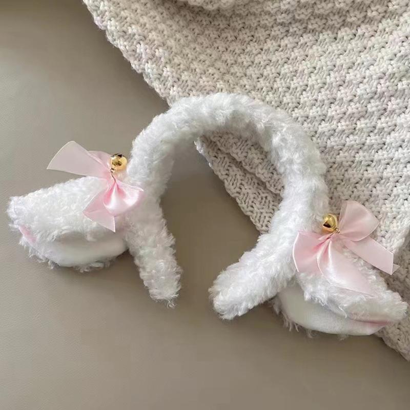 Плюшевые повязки на голову с головой ягненка, пушистые мультяшные ушки животных, обруч для волос, пушистые милые аксессуары для волос, костюм для вечеринки, реквизит для фото