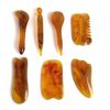 7pcs Natural Resin Amber Massage Scraping for Face Neck Gua Sha Scraper Therapy