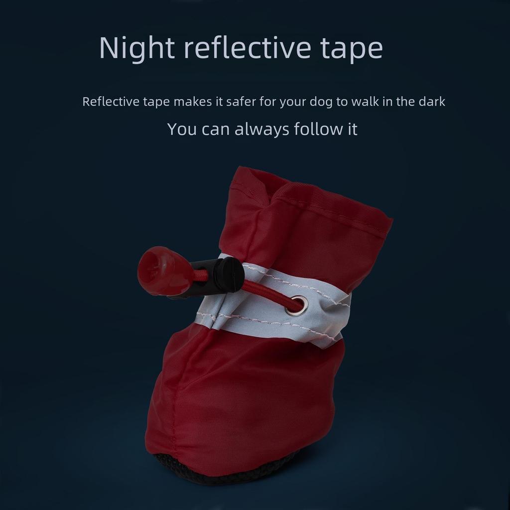 Светоотражающие нескользящие ботинки для собак маленьких и средних пород – водонепроницаемые ботинки Oxford Pet с мягкой подошвой для защиты ног