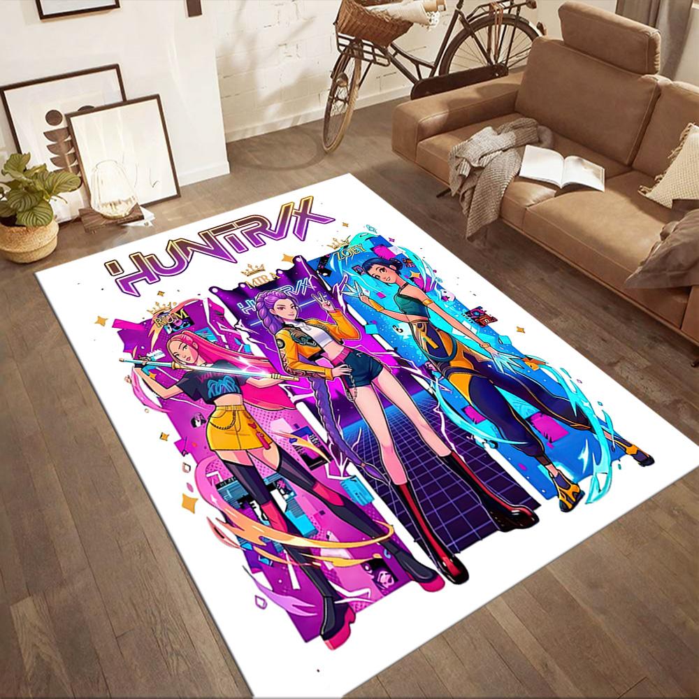 Huntrx: Future Bass Vibes Square rugs are a great choice for living rooms, bedrooms, home décor, and as gifts.