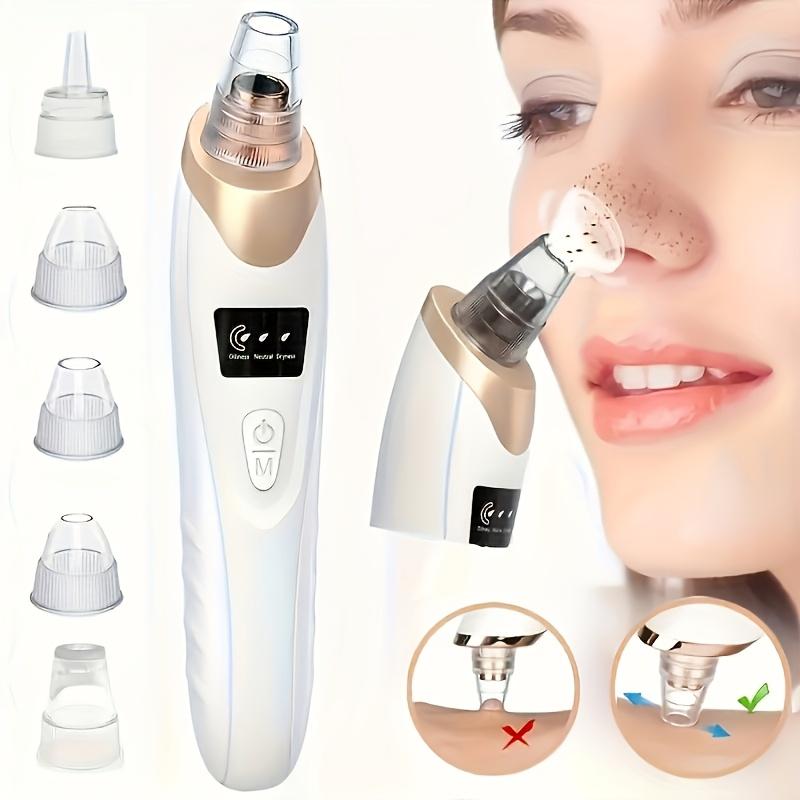 Rechargeable blackhead remover and pore cleaning kit USB Charging4Adjustable suction power with multiple modes and replaceable suction heads for