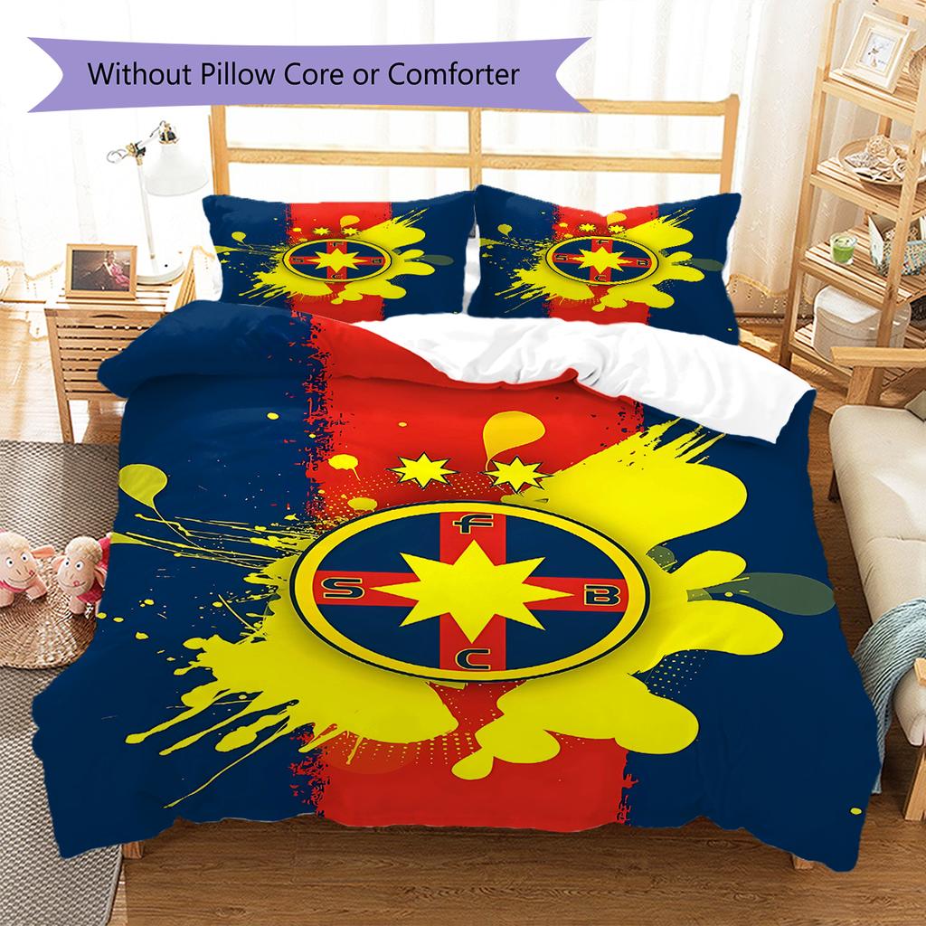 Постельное белье с узором FCSB, Комплект с одеялом, Пододеяльник, Наволочка, Домашний подарок на день рождения (1 пододеяльник + 2 наволочки, без наполнителя)