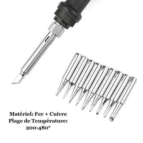 Gasea 10pcs 900m remplacement pointes de fer à souder kit pannes à souder pour hakko, radio shack, tenma, atten, rapide, aoyue,