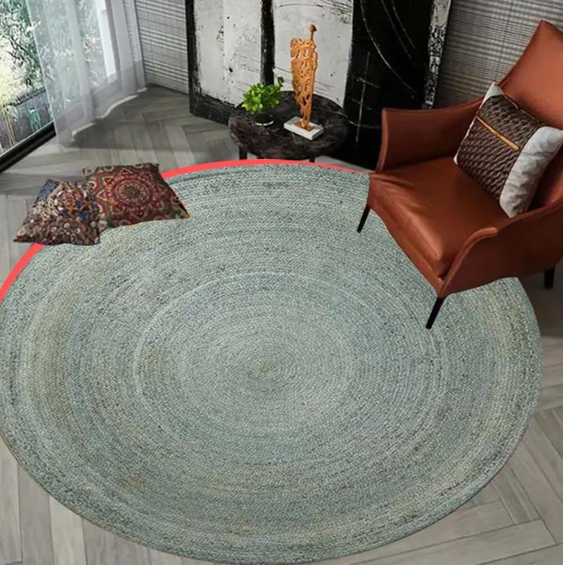 Modern Geometric Round Rug Nordic Abstract Carpet Soft Anti Slip Living Room Bedroom Decorative Floor Mat
