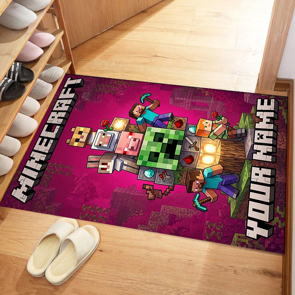 Minecraft Customizable Name Floor Rug Office Rug Suitable For Decorate Room Entryway Outdoor Bedrooms Antislip Rug Decorate Offices